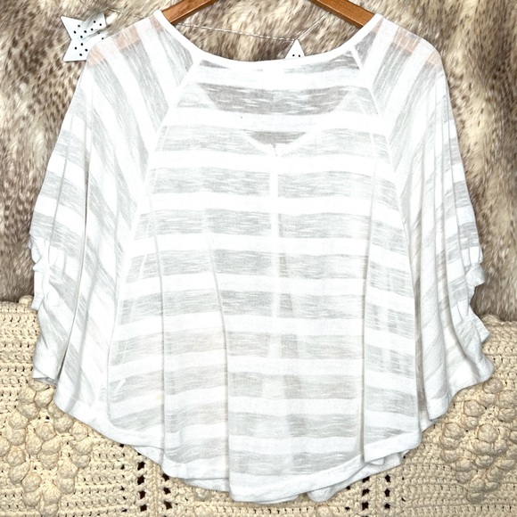 Pacsun Kirra Striped Button Down Poncho Top - Picture 2 of 3